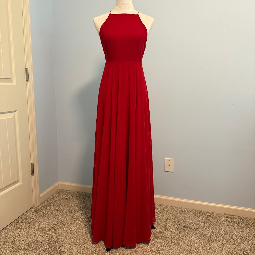 Lulu's Mythical Kind of Love‎ Backless Red Maxi Dress Size S